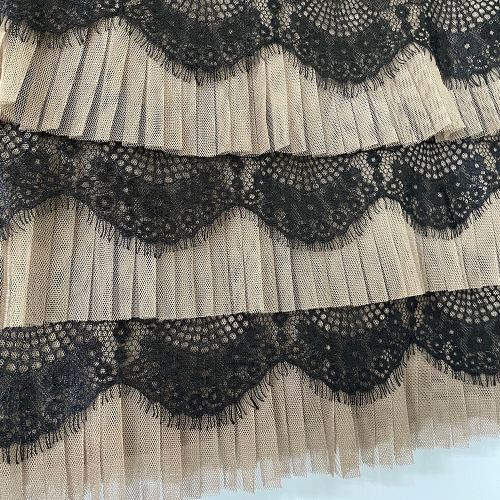 Xtaren Tulle and Lace Mini Skirt Size M Brown - Picture 3 of 4